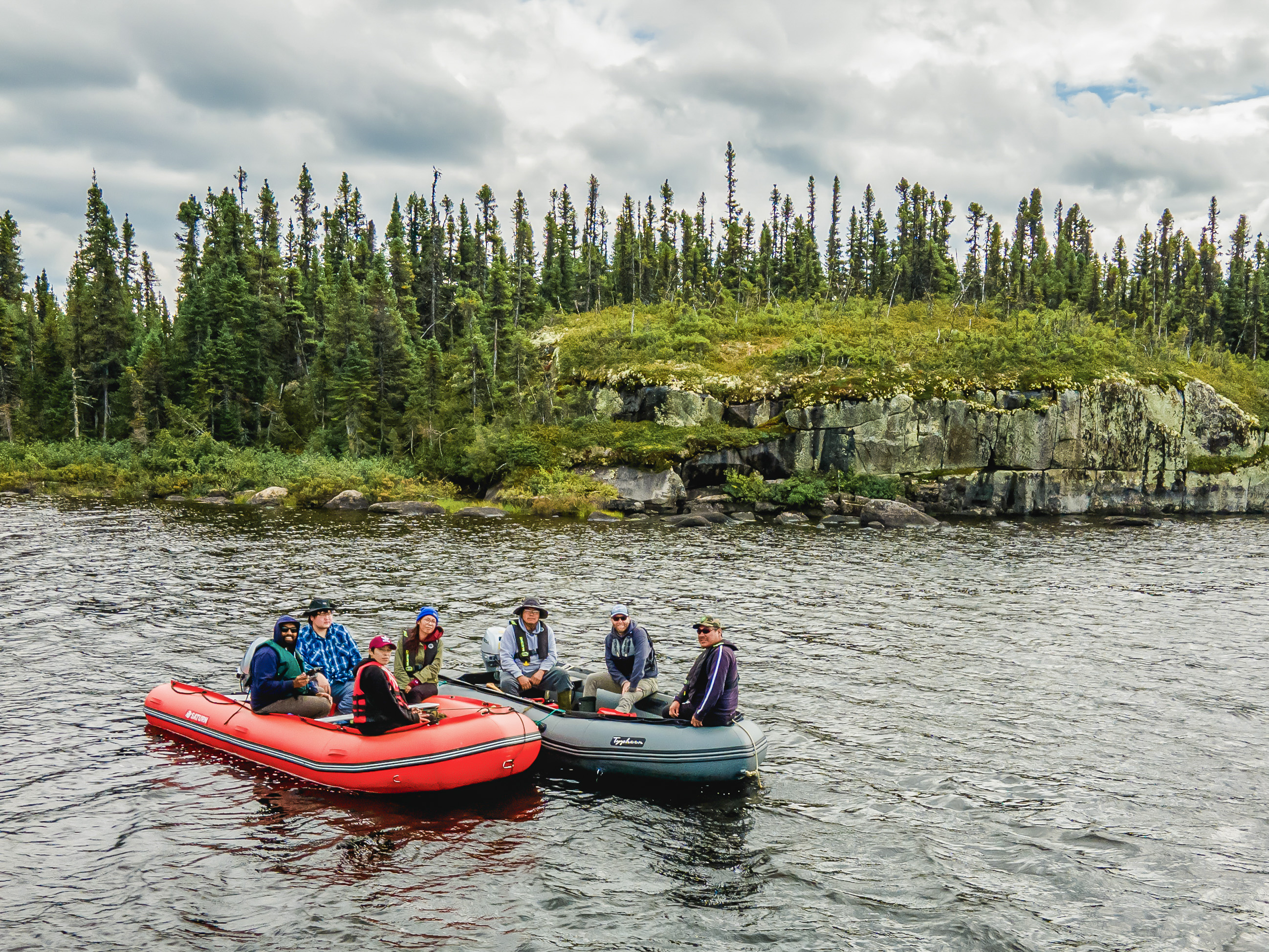 On the land (or in this case, water) at Park Lake, Labrador with participants from Sheshatshiu Innu First Nation & John Millar Water First
